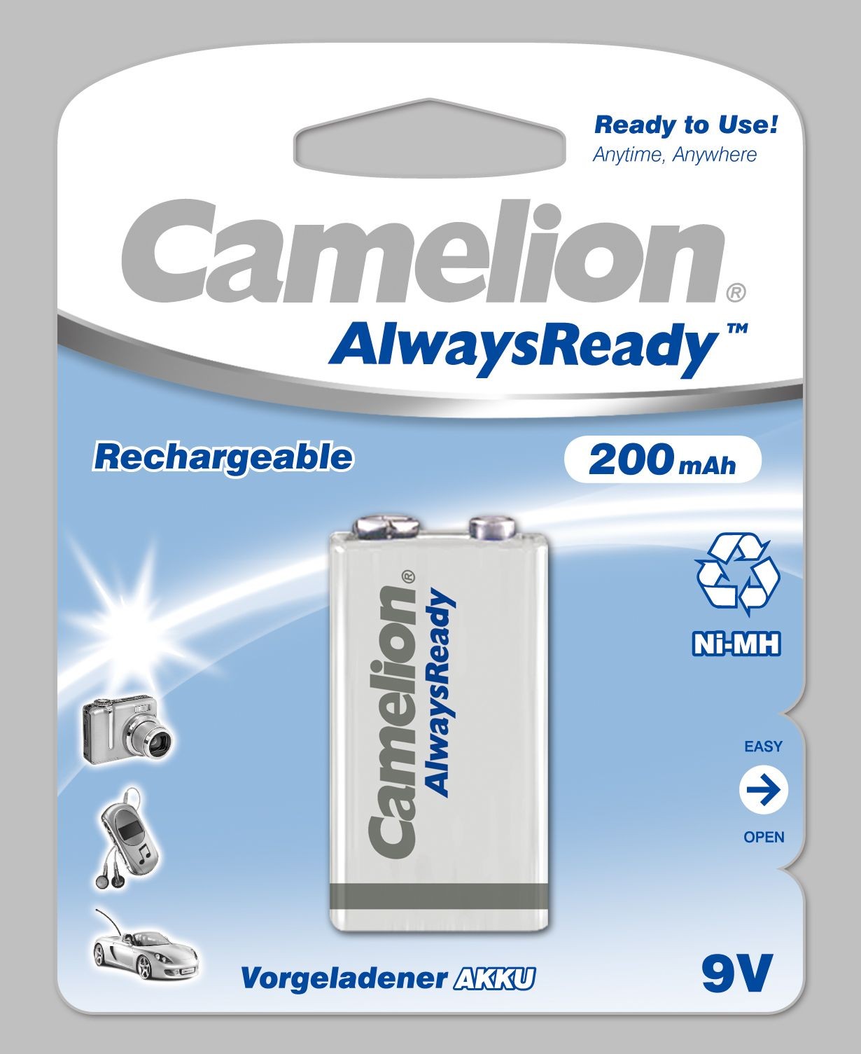 PILE RECHARGEABLE 9V 200MAH CAMELION