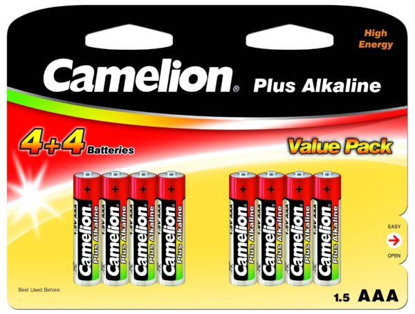 Blister de 4+4 (8 piles) Alcaline Plus AAA LR03