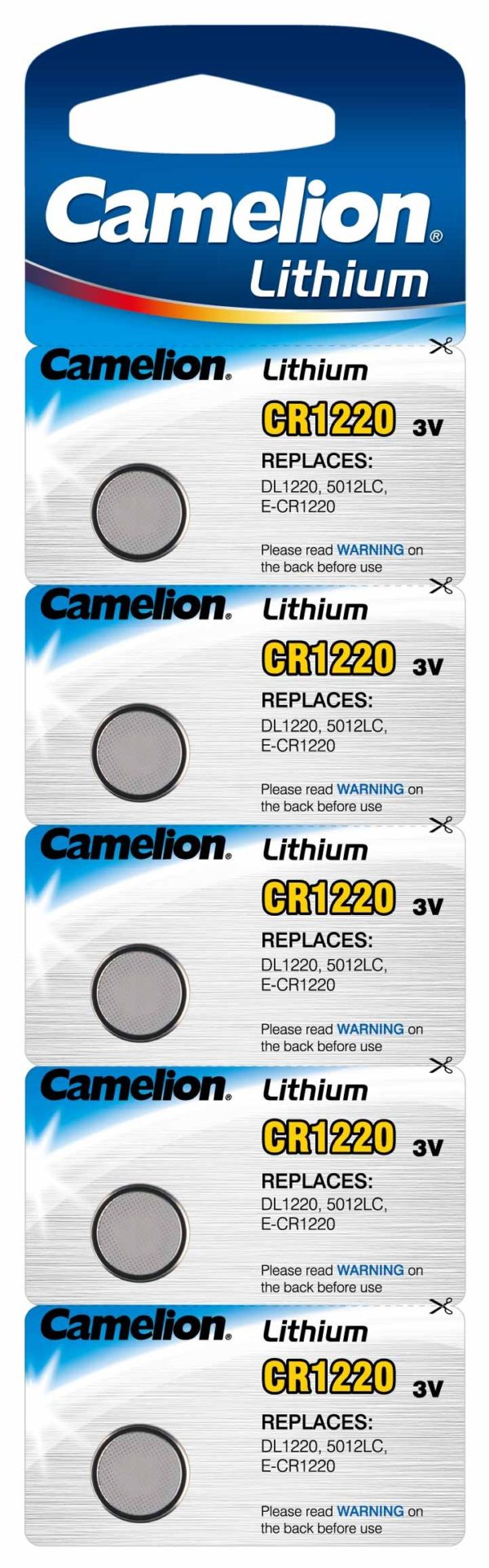 Blister 5 piles CR1220 3V Lithium