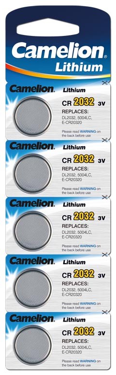 Blister de 5 piles boutons plates CR-1616 3V Lithium Camelion