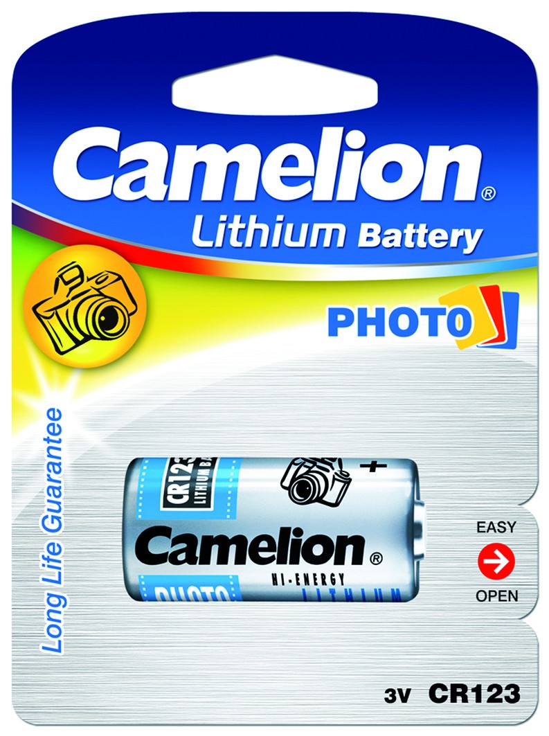 Blister 1 pile Lithium CR123A 3 Volt Camelion