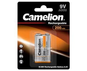 Accus piles rechargeables Block 9V H6F22 200 mAh Ni-MH Camelion