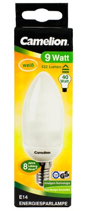 Ampoule fluocompacte Kerze C71 / 9W / E14 / 4000K couleur blanc neutre