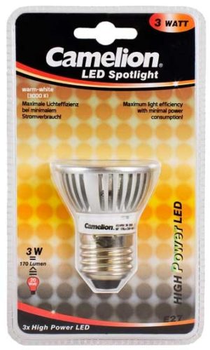 Ampoule Spot Led CPH019 E27 3 LED 3 Watt 220 Lumen 2800K couleur blanc chaud