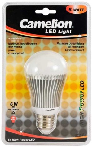 Ampoule Led CHP040 E27 5 LED 6 Watt 490 510 Lumen 3000K couleur blanc chaud