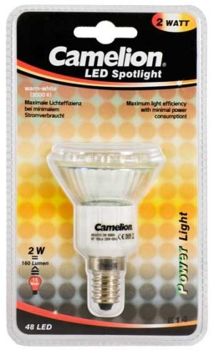 Ampoule Mini Spot Led CLT019 E14 48 LED 2,5 Watt 170 Lumen 2800K couleur blanc chaud