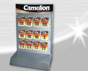 Camelion présentoir pile batteries 12 crochets