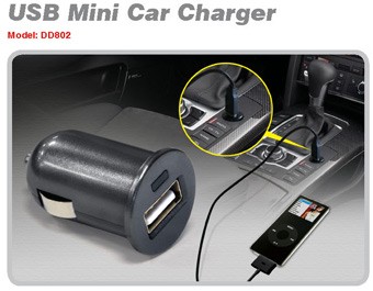 Mini Chargeur allume-cigare + 1 port USB DD802