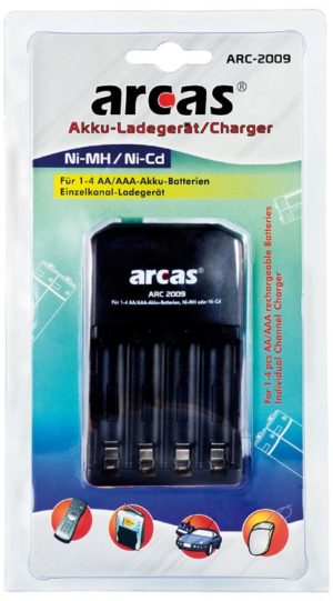 Chargeur Arcas pour 4 accus AA / AAA