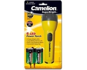 Lampe 6x LED SuperBright + 2 piles D Camelion FL6L2D