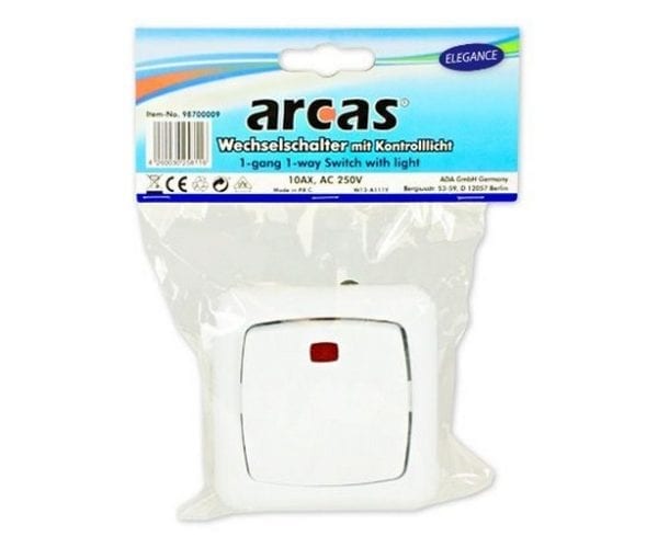 Interrupteur Arcas (1 bouton) avec voyant rouge