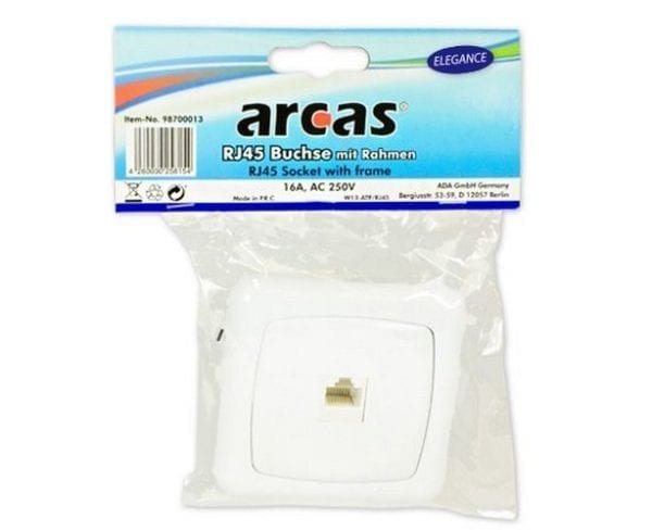 Prise réseau RJ45 Arcas avec cadre