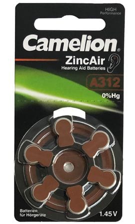 pile auditive Camelion A312 BP6 brun