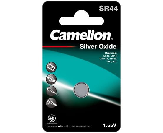 Blister 1 pile bouton Oxyde d'argent SR44 / G13 Camelion