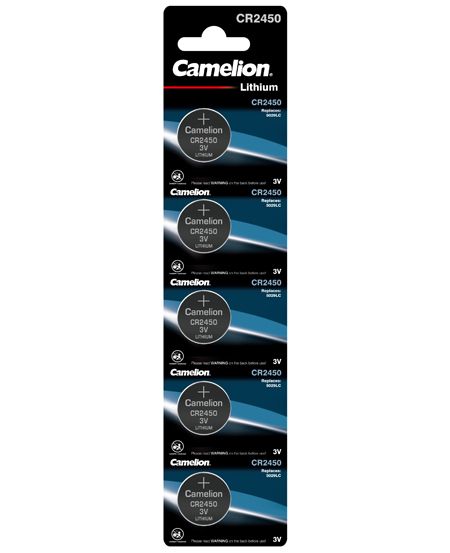 Camelion 5 piles bontons rondes CR-2450 3V Lithium