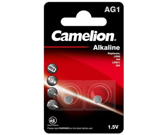 Piles de montre AG1 EUNICELL - Blister de 2 - LR60 / LR621 / SR621 /164 /  364 - Alcaline - PILES 974