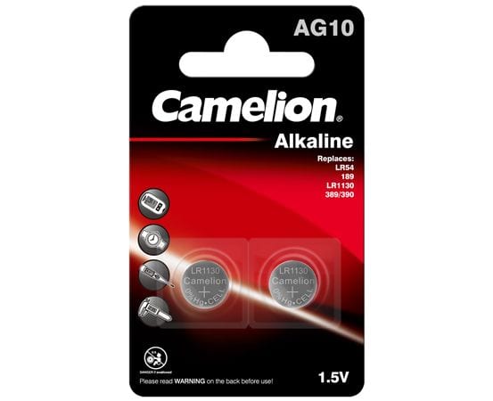 Camelion - pkcell pile bouton alkaline ag10 lr54, lr1130, 189, lot
