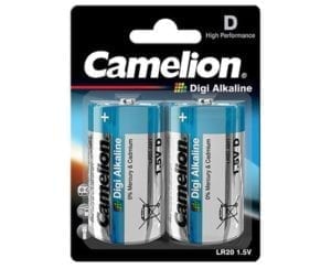 Blister de 2 piles Digi-Alcalines C / R14 1,5V Camelion